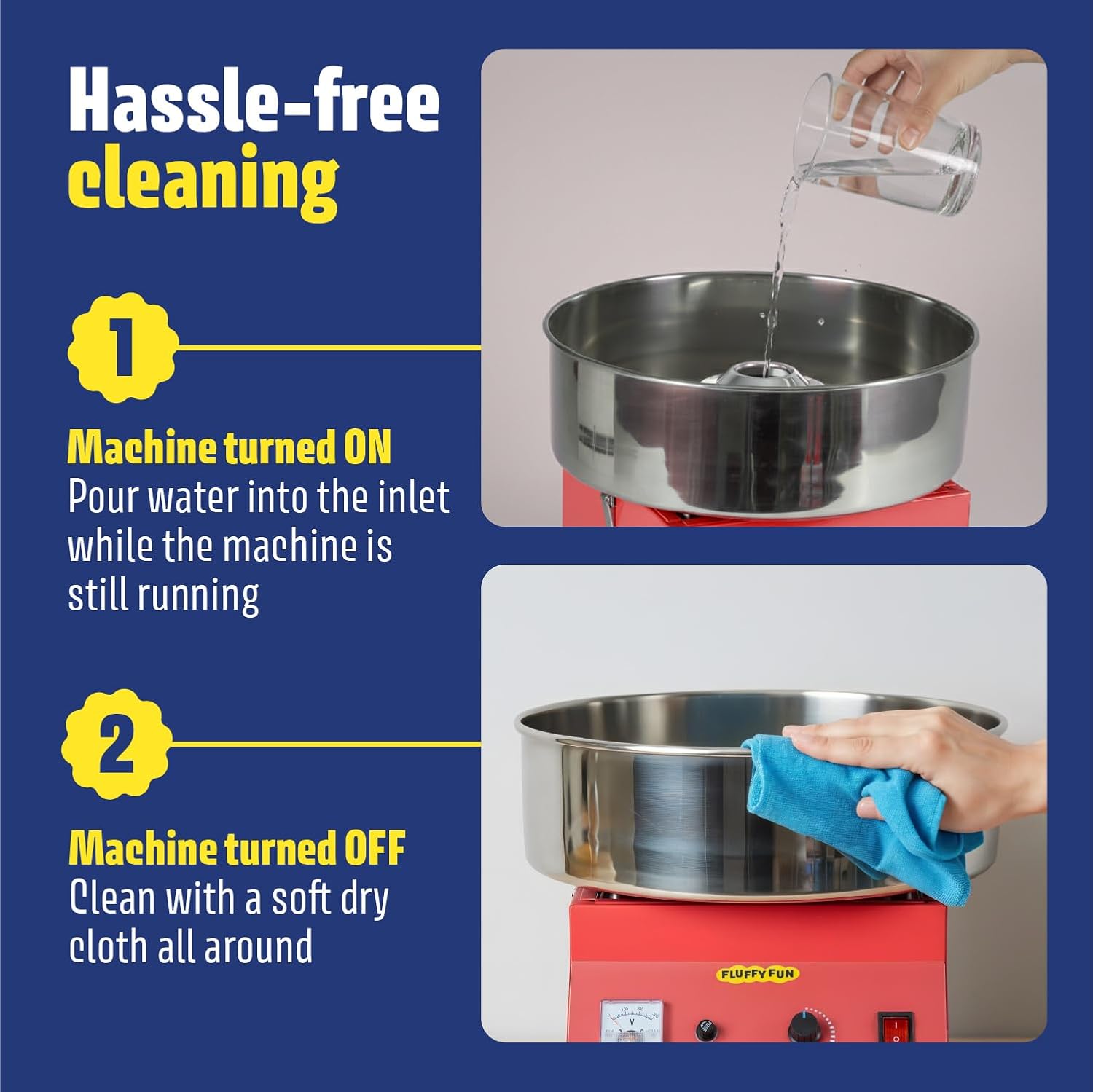 Cotton Candy Machine Kit Bundle with Flavored Sugars & Cones - Commercial Electric Cotton Candy Machine with Supplies, Stainless Steel Bowl for Parties - Red