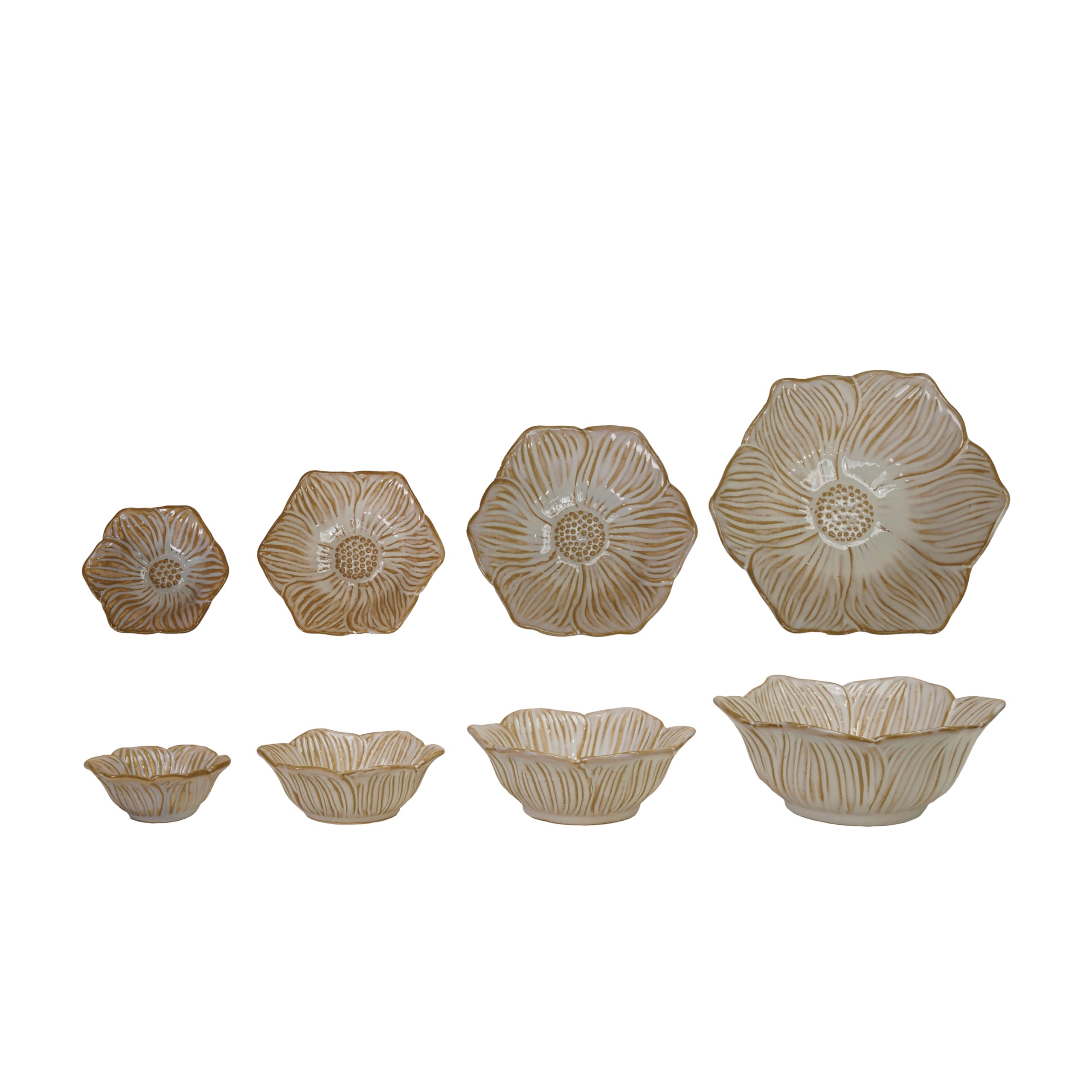 Bols céramique fleur Bloomingville blanc émail vaisselle design table