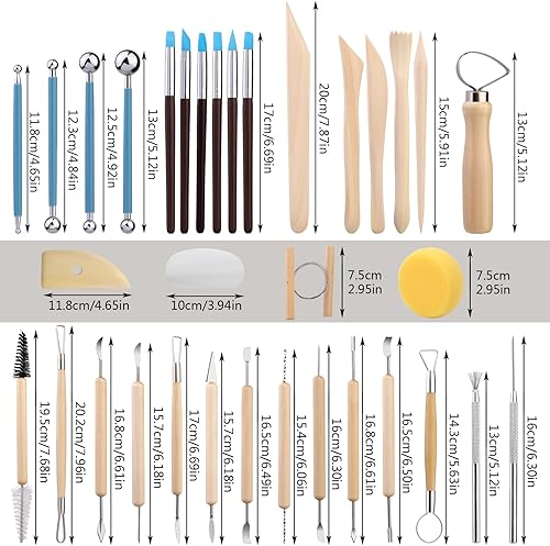 Miniatura 2 de Kit de herramientas de arcilla, herramientas de cerámica, herramientas de arcilla polimérica, herramientas de escultura de arcilla con herramientas