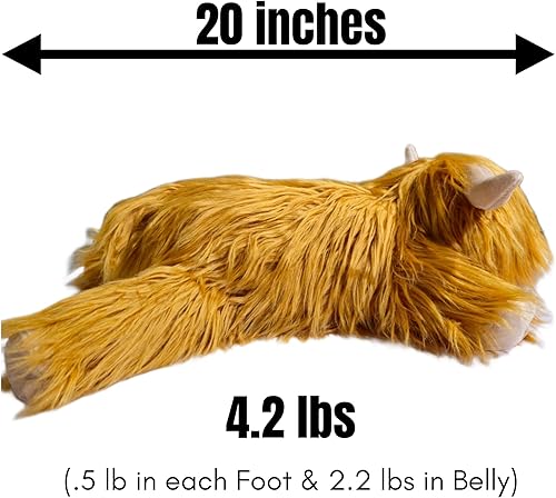 Miniatura 2 de Legend & Co. Animales de peluche de vaca de las tierras altas de 20 pulgadas  4.2 libras para niños y adultos  Peluche de vaca esponjoso con peso