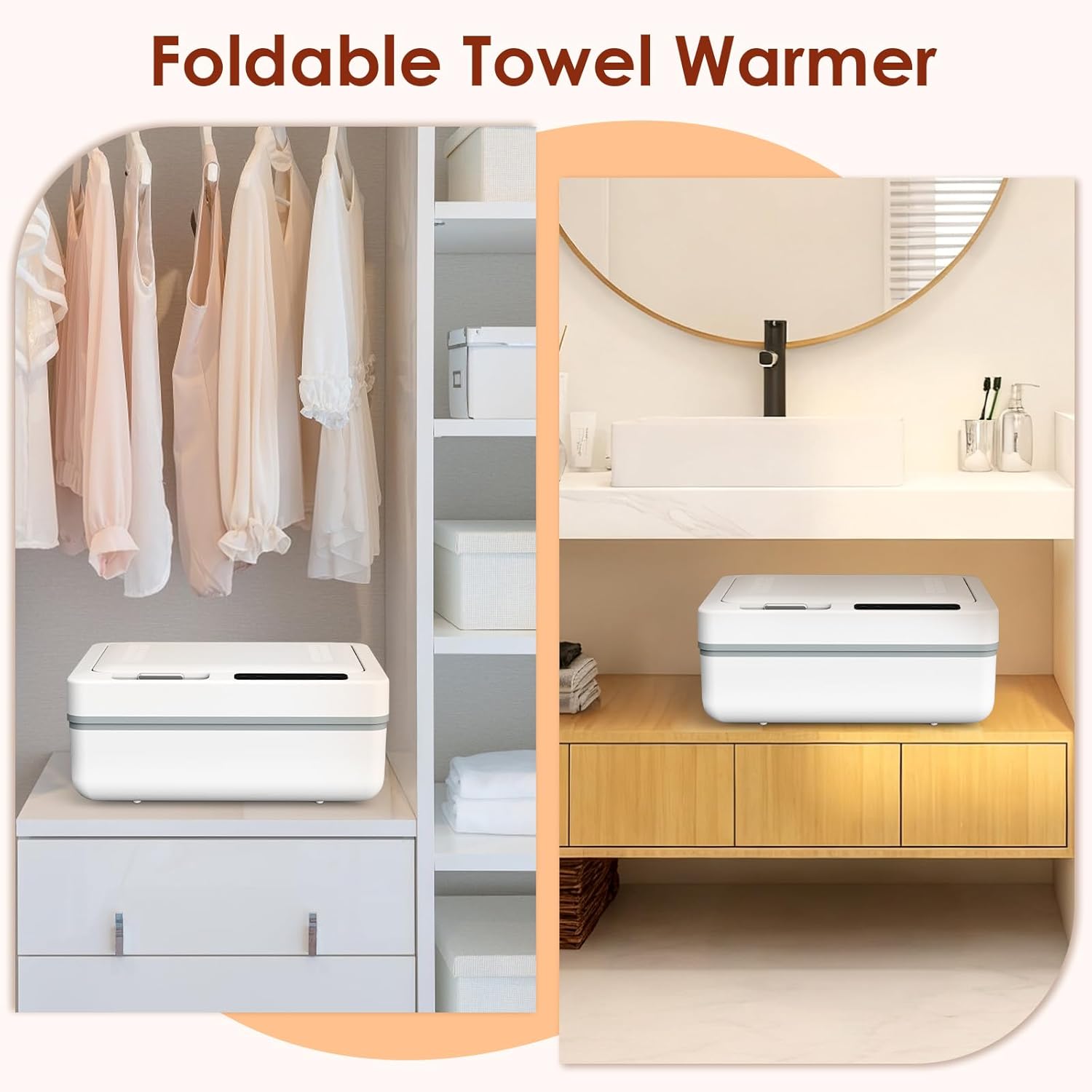 Folding Towel Warmer,35L Dryer & Heater Dryer Machine Heat/Dry Modes Portable Family-Sized Foldable Design Spa Blanket Warmers for Bathroom, Spa, Home Gifts Set