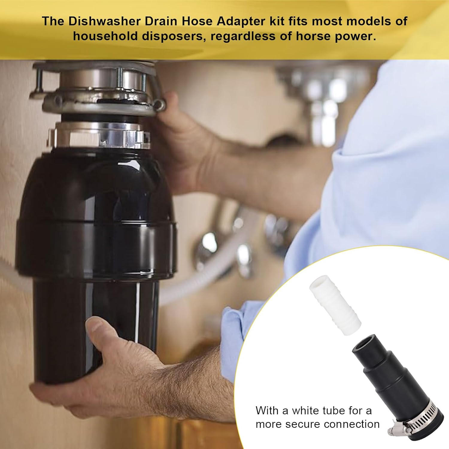 Dishwasher Drain Hose Adapter Compatible with Insinkerator Garbage Disposals,Juvaeny 1 Set Dishwasher Drain and Disposal Connector Kit