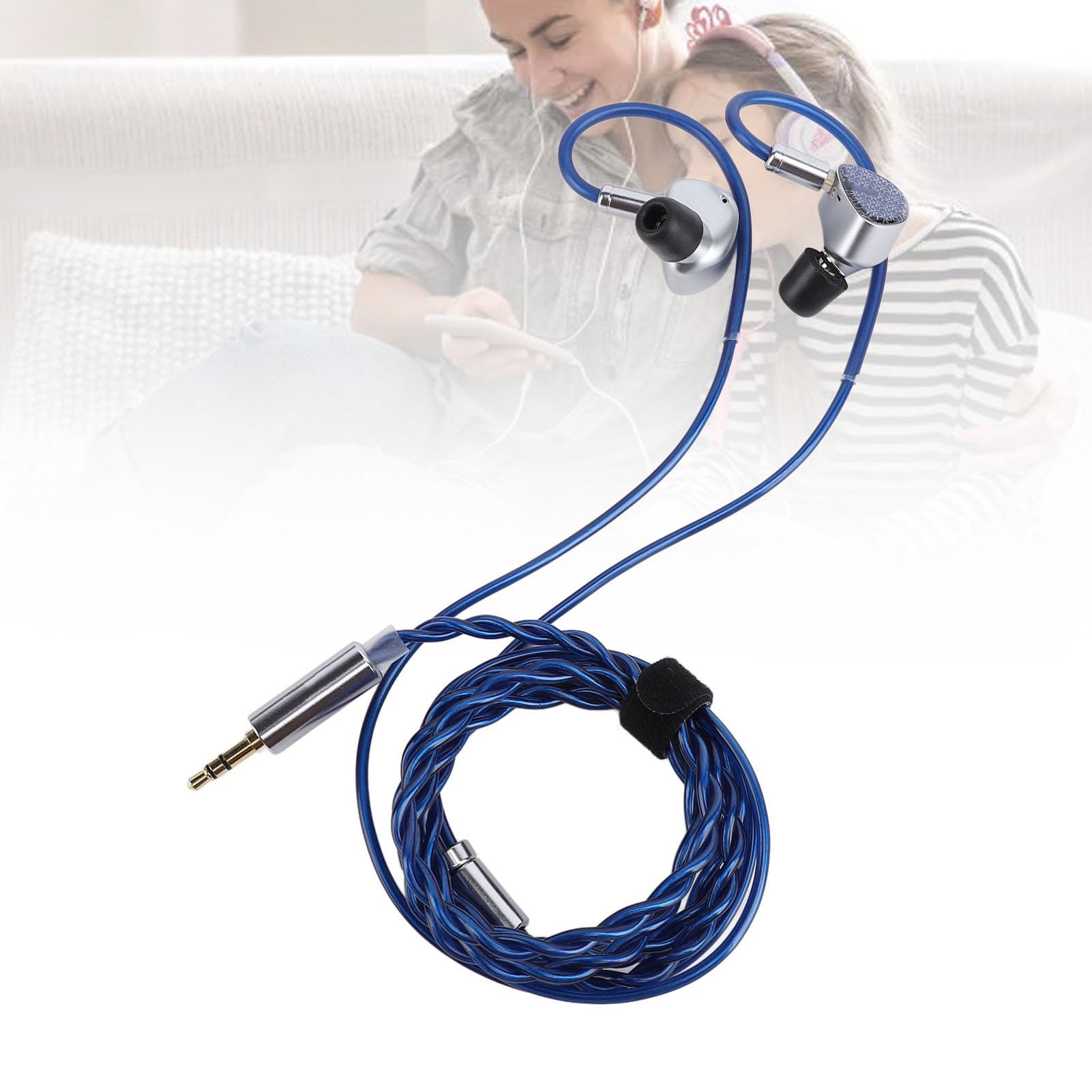Słuchawki IEM, Dynamiczne Słuchawki Douszne z 10 Mm Przetwornikiem i cyrkulacją Wibracji Wspomaganych Powietrzem, Słuchawki HiFi dla Muzyków, Piosenkarz, Studio