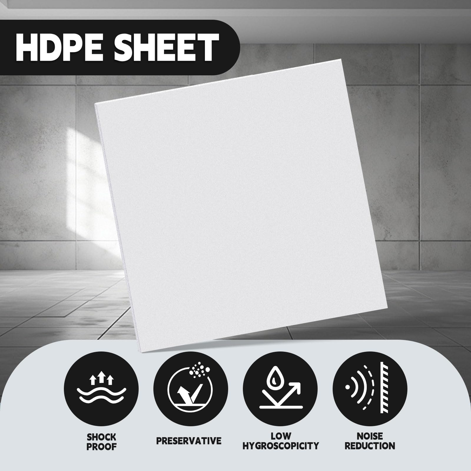 HDPE Plastic Sheets - 2 Pack, 1/2" Thick -4