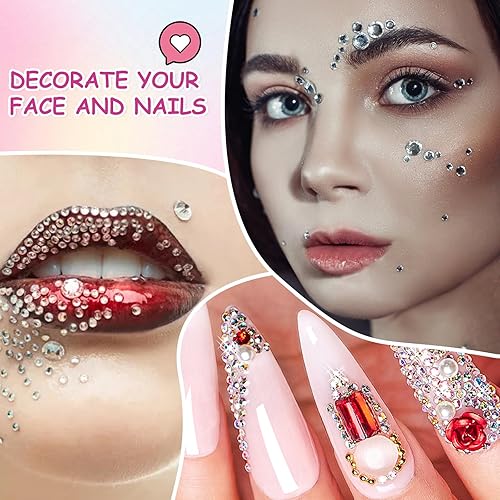 Miniatura 5 de Calcomanías de gemas, 1876 unidades, 12 formas, autoadhesivas, diamantes de imitación, multicolor, varios tamaños, 17 hojas de gemas brillantes para