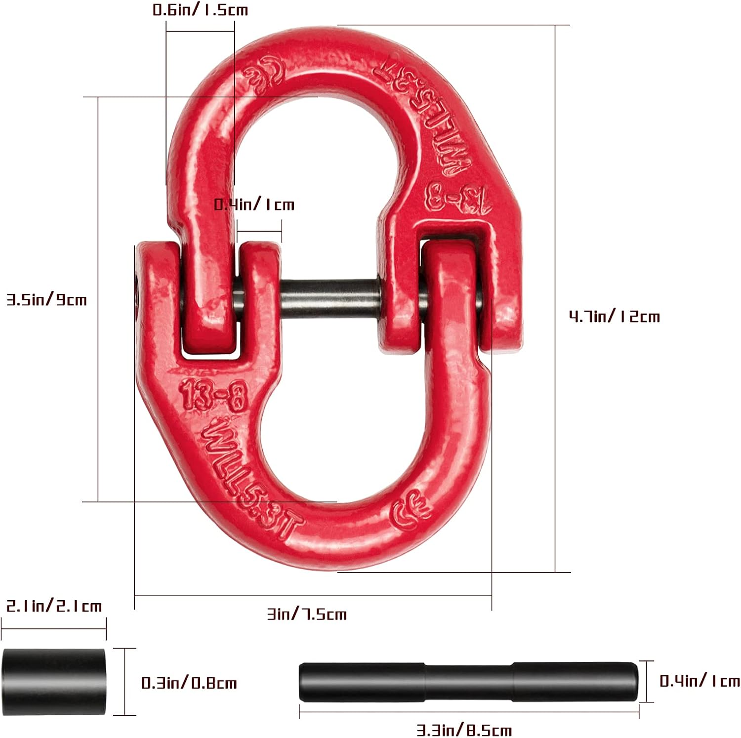 2Pcs Safety G80 Hammerlock Coupling Link, TANOSAN Heavy Duty Alloy