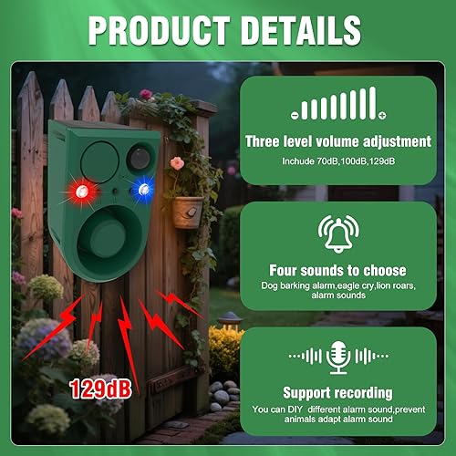 Miniatura 6 de ChunHee Alarma solar con sensor de movimiento para exteriores