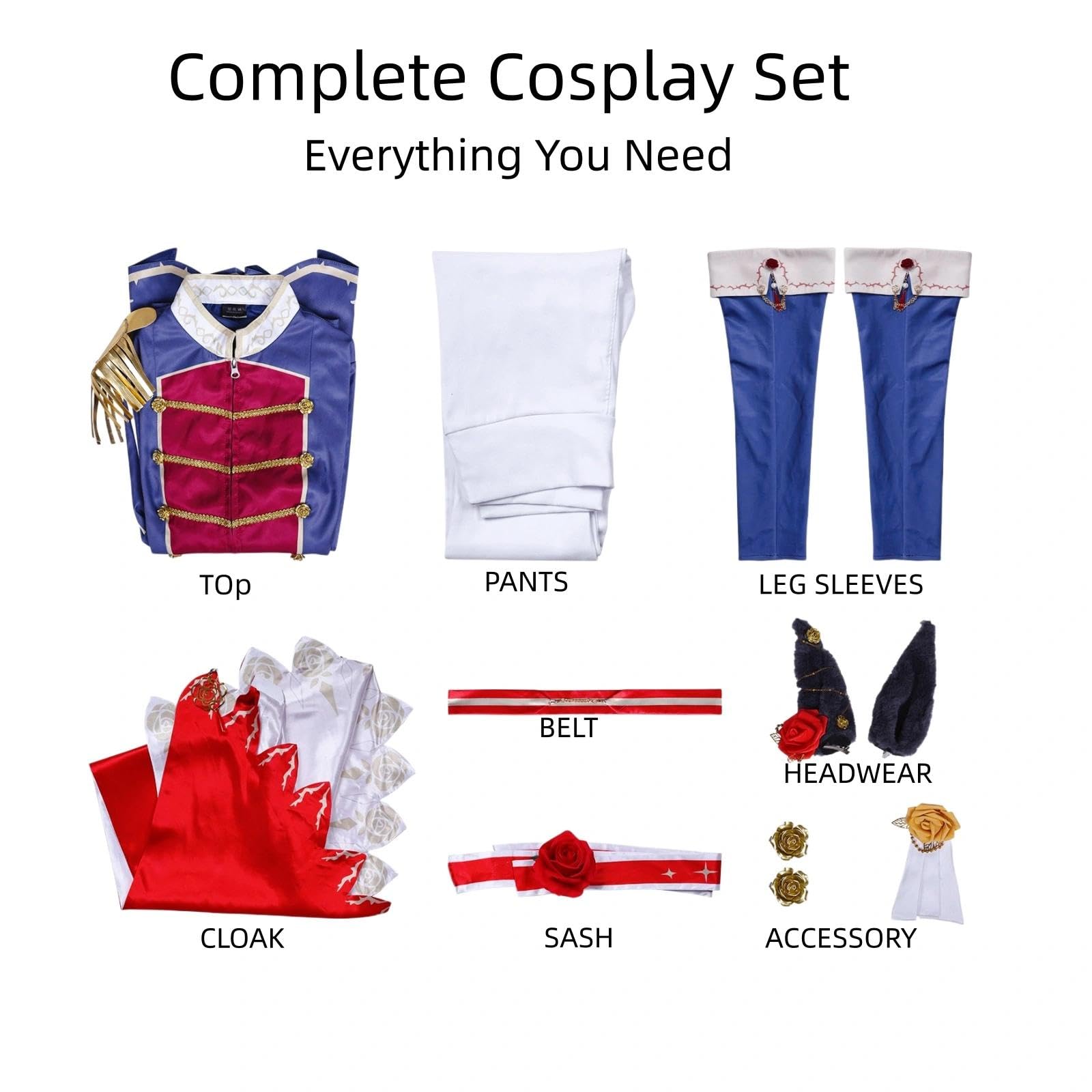 Halloween Kostüm für Erwachsene, Karneval Rollenspiel Cosplay Komplettset –Rose Kingdom Stil