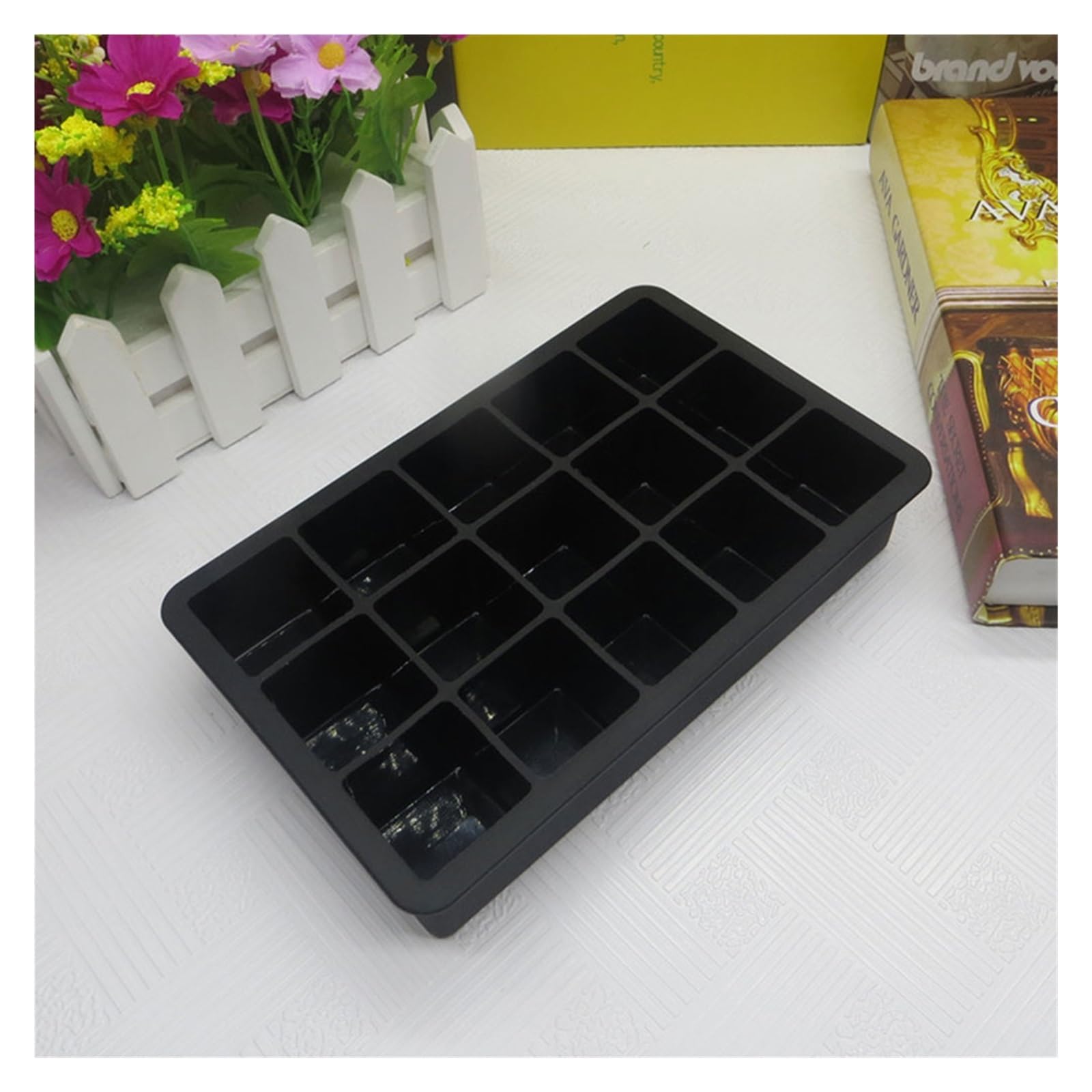 Vassoio per cubetti di Ghiaccio Silicone 15 Fori Cubo Grande Vassoio Quadrato Grande Stampo Stampo Accessori da Cucina (Color : Green)