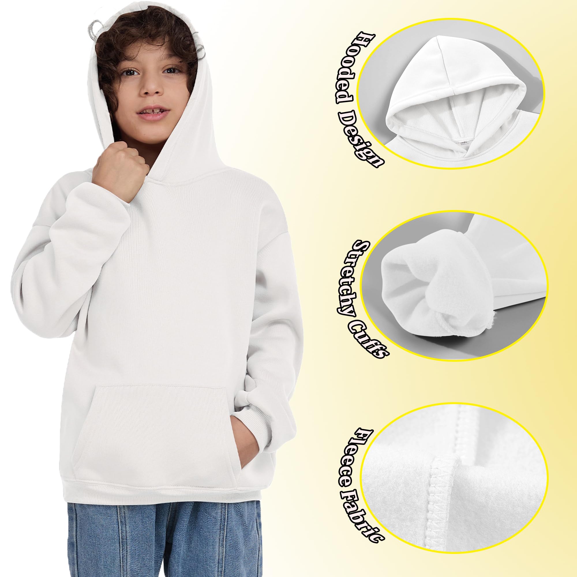 Sudadera con capucha atlética para jóvenes, sudadera con capucha para niños y niñas, sudadera con capucha de forro polar con bolsillos, ropa para niños