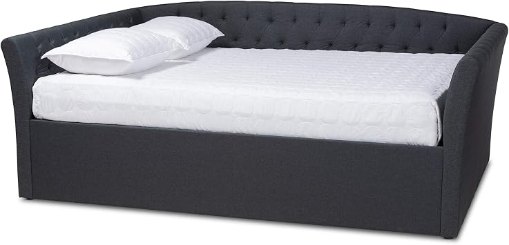 Baxton Studio Daybed, Queen, Dark Grey