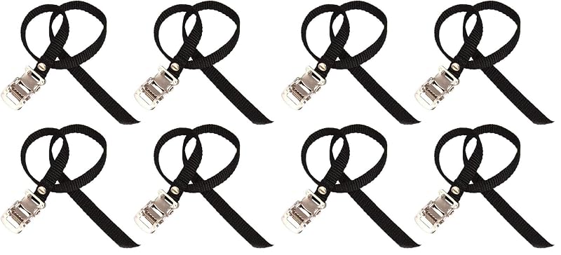 Tiras para Pedal de Bicicleta HZONGMINGZT em Nylon com Fecho Ajustável para Ciclismo e Bicicleta Ergométrica, Kit com 4 Peças