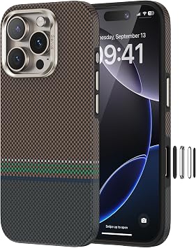 BENKS Case for iPhone 16 Pro Max with Camera Control Capture Button Compatible with MagSafe Made of Kevlar Aramid Fibre Shockproof Scratch-Resistant Mobile Phone Case for 16 Pro Max Case ArmorPro