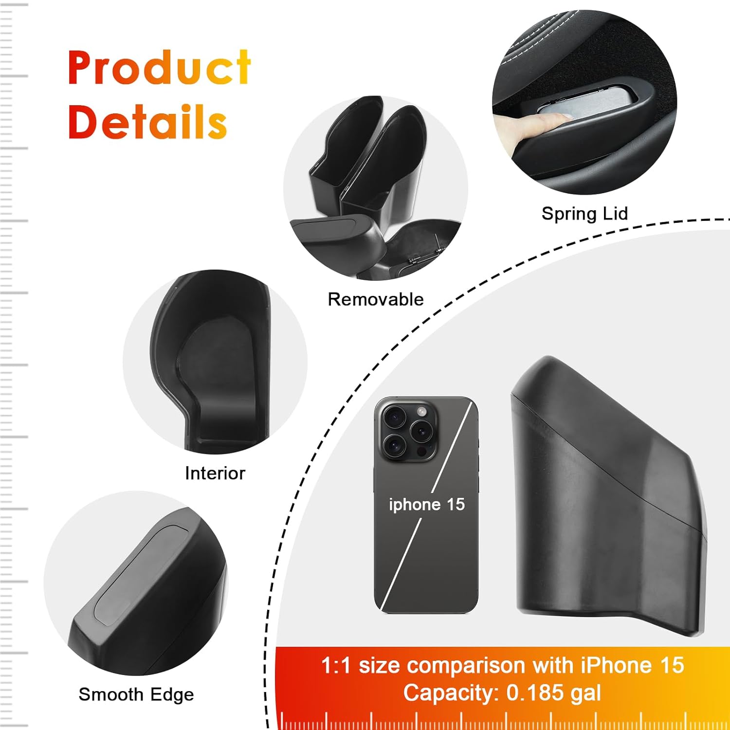 for Tesla Model Y Trash Can Tesla Model 3 Trash Bin for 2018-2024 Tesla Small Car Trash Can for Driver & Passenger Front Side Door Mini Trash Garbage Bin w/Lid (Tesla Left & Right Side)