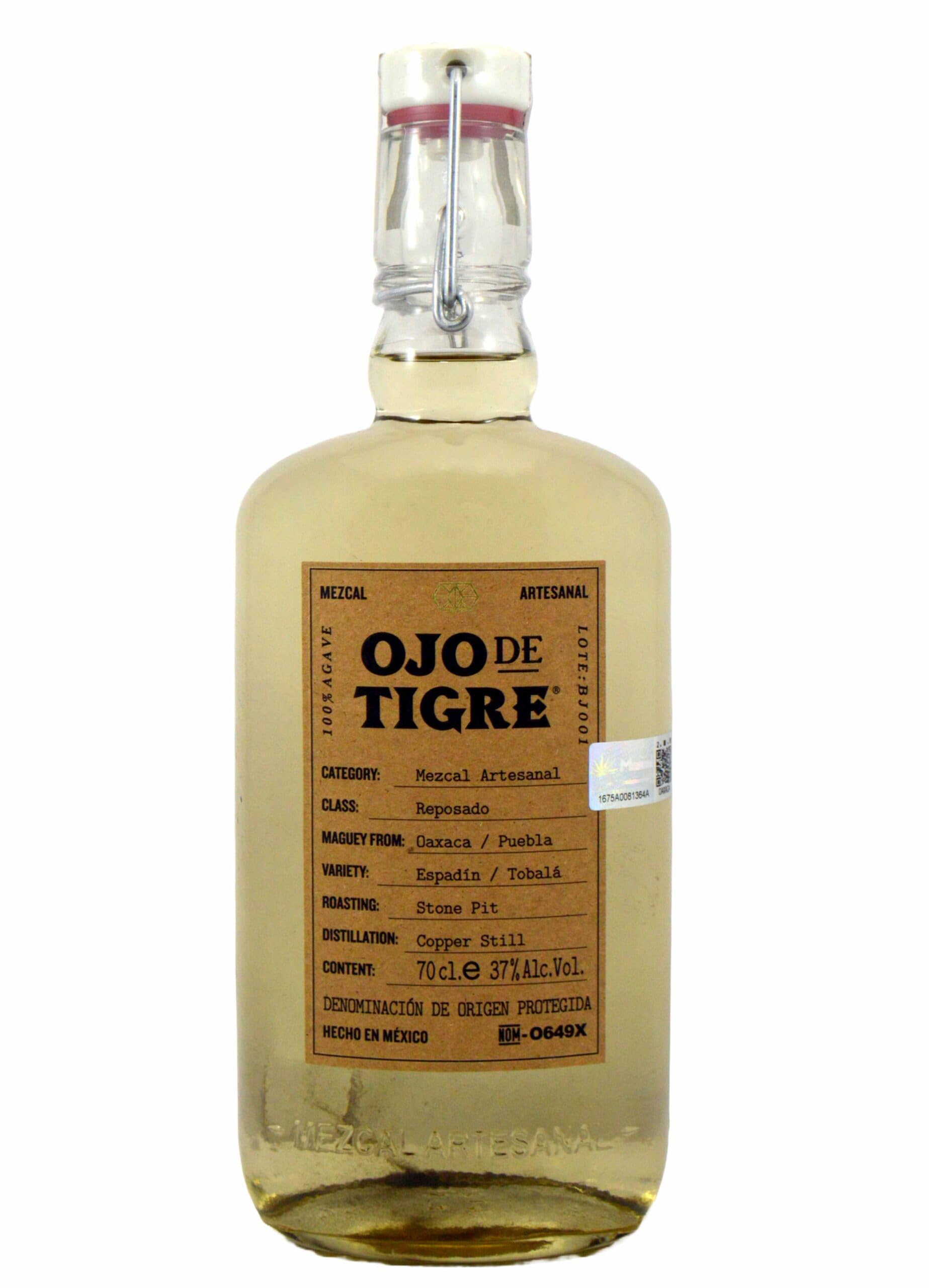 Ojo de Tigre Artisan Mezcal Rested 100% Agave 37% Vol. 0,7l