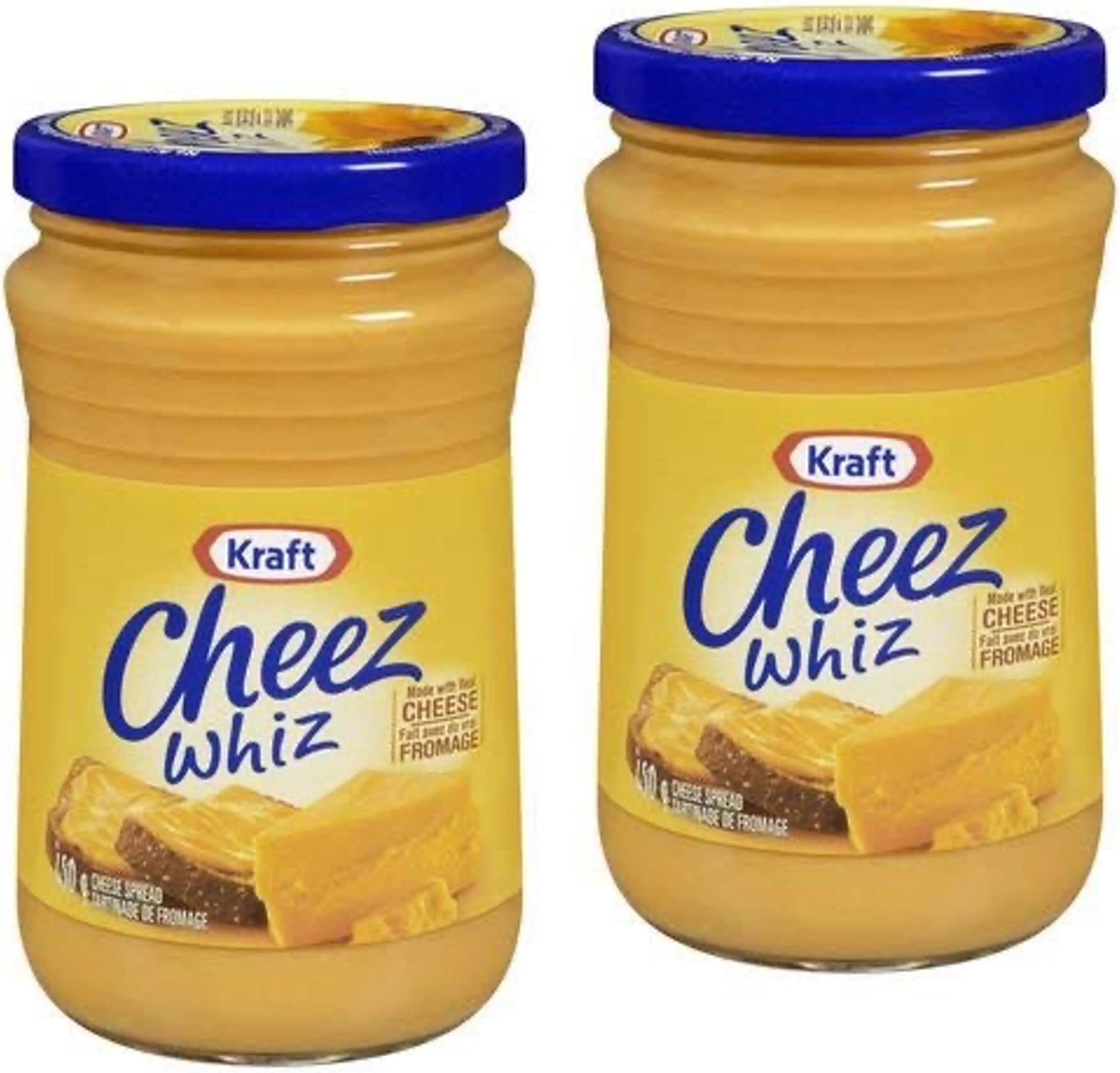 Kraft Cheez Whiz 450g - 2 Pack - Original - Made with Real Cheese - Imported from Canada