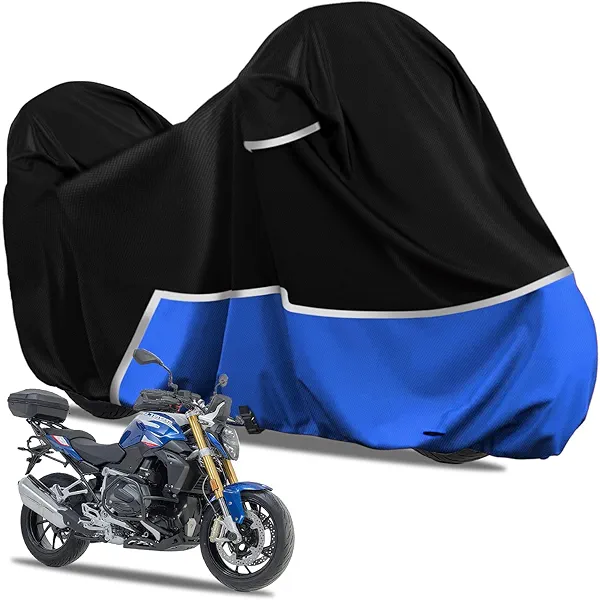 Waterproof Motorcycle Cover Compatible with BMW R1200gs/R1250gs/ F750gs/F850gs Adventure with Trunk Model, 420D Oxford Cloth Motorcycle Cover for Snow Rain Dust Protection