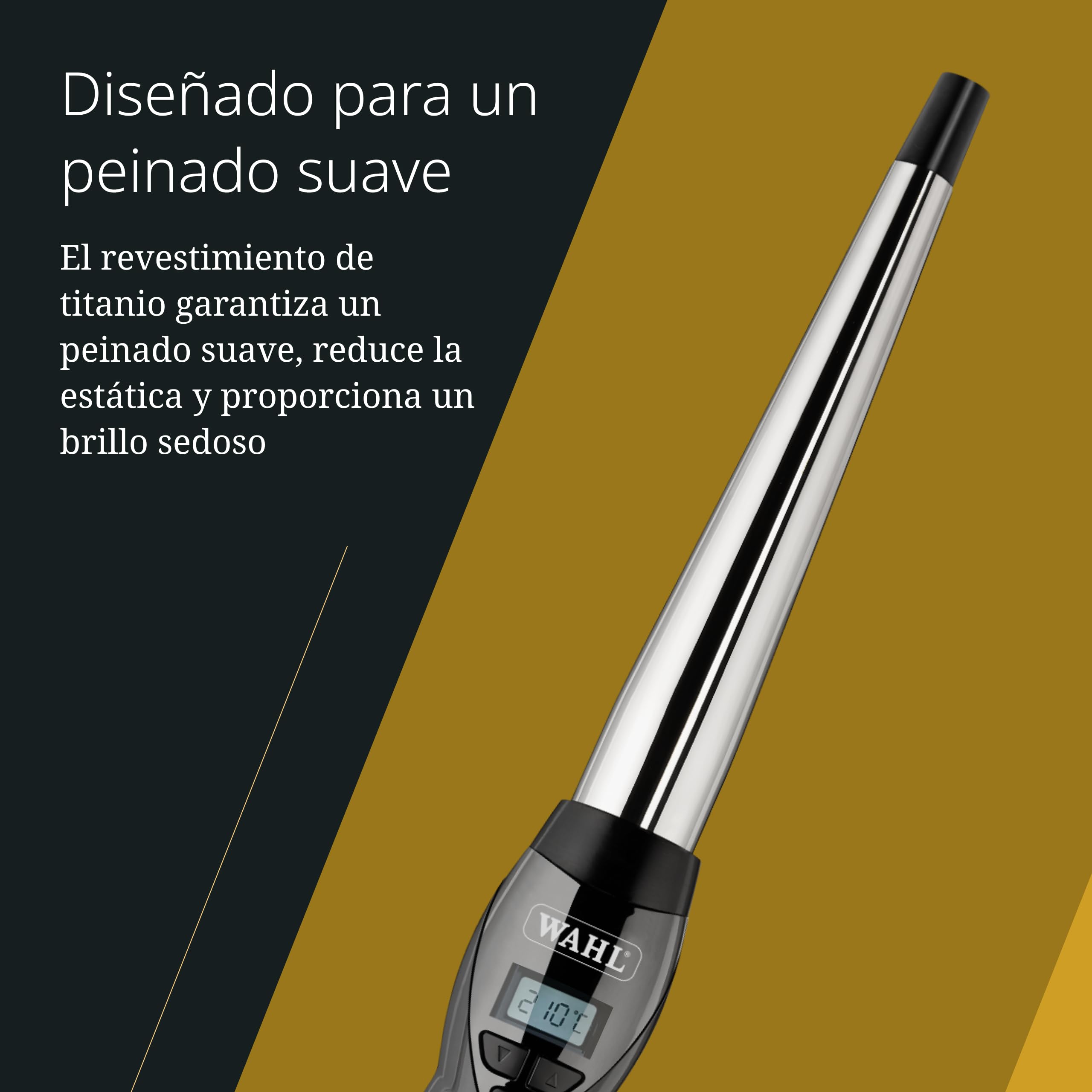 Wahl Curlpro 2 - Tenacilla Cónica con Revestimiento de Titanio - Herramienta para Rizar el Pelo