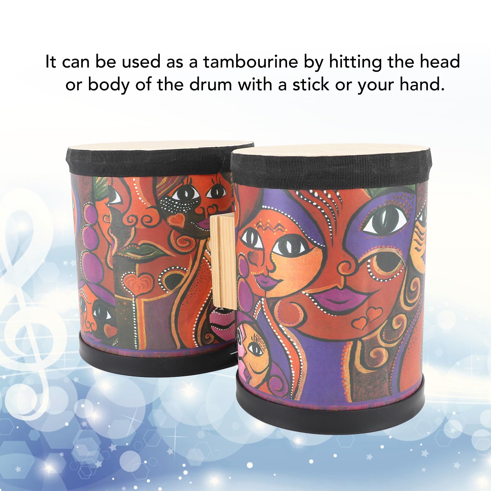 Kindertrommel-Set, Bongo-Trommel für 2- bis 3-jährige Jungen, Geschenke, Musikinstrumente, Holz, Montessori mit Bongo-Trommel mit 2 Trommelstöcken, Rhythmus-Percussion
