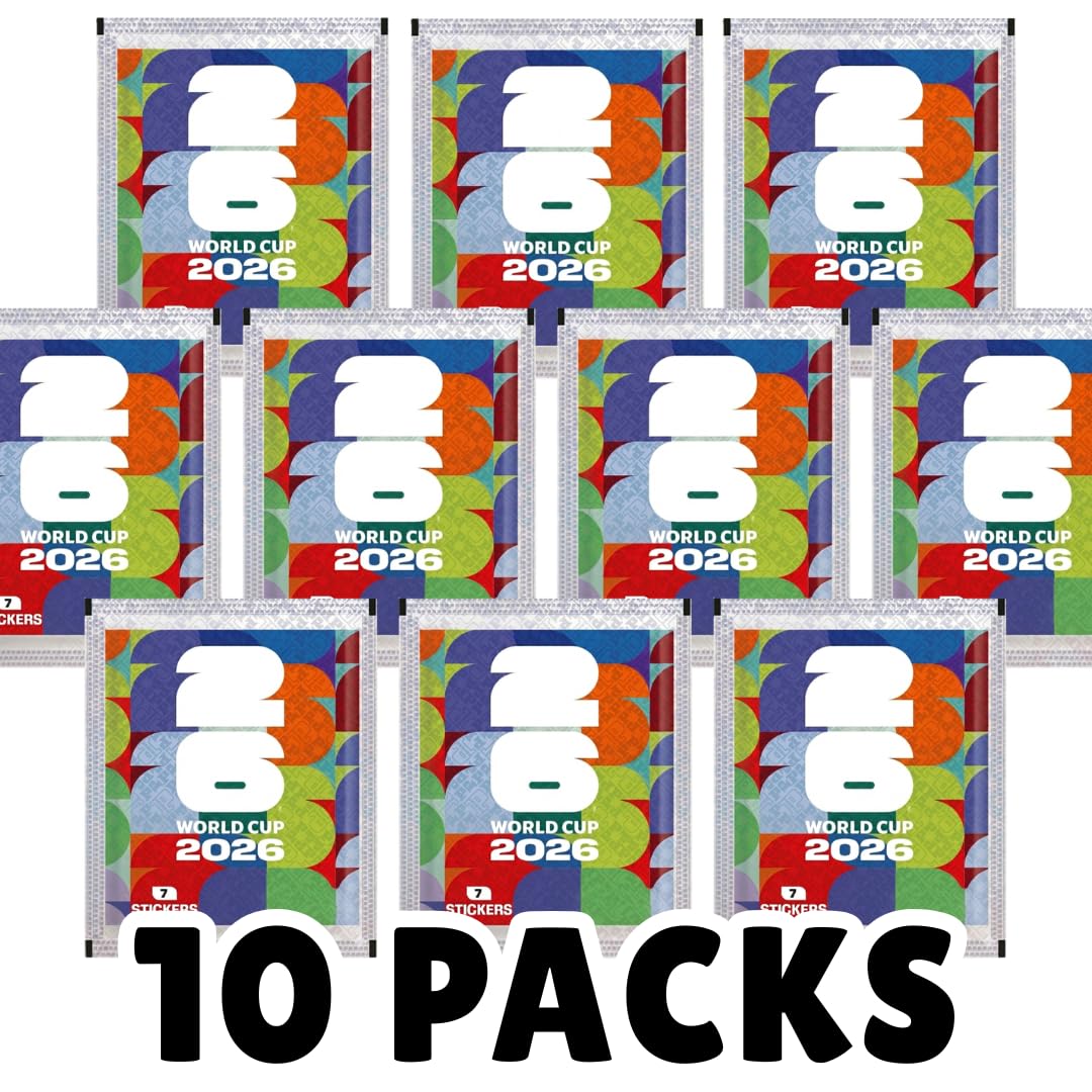 10x Panini World Cup 2026 Sticker Bundle – 10 Versiegelte Tüten mit 70 Sammelstickern für Fußballfans & Sammler + Heartglobal Versandschutz