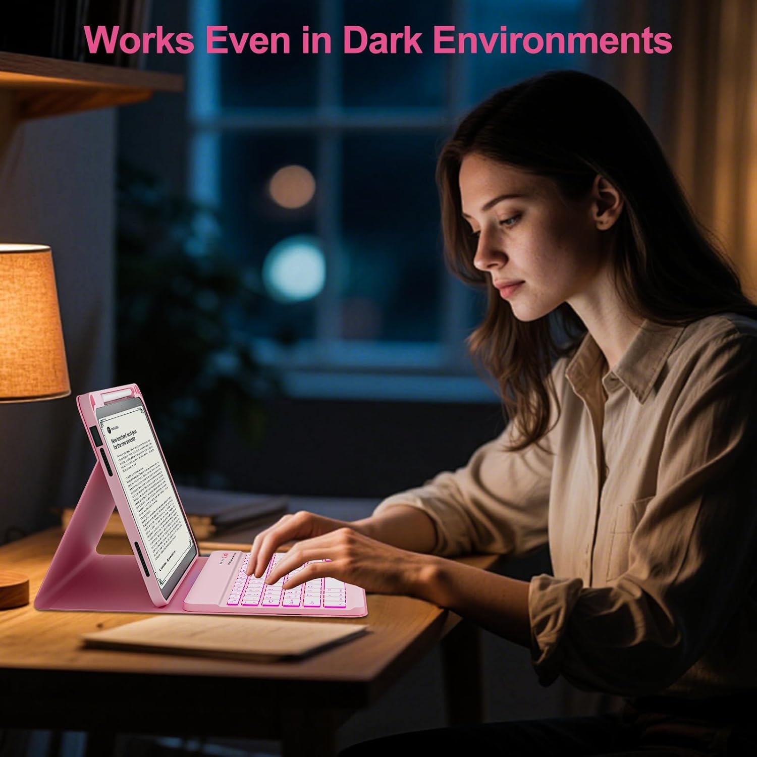 aMZCaSE for iPad A16 11th 10th Generation Case with Keyboard - 7 Colors Backlight Detachable Folio Keyboard Case for iPad (A16) 11th Gen 2025 & 10th Gen 10.9 inch 2022, Smart Wake/Up, Light Pink - Image 8