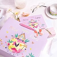 Vista 7 de WRAPAHOLIC Bolsa de regalo grande de 13 pulgadas con tarjeta y papel de seda, diseño de hogar nuevo feliz para casa nueva, nuevos propietarios