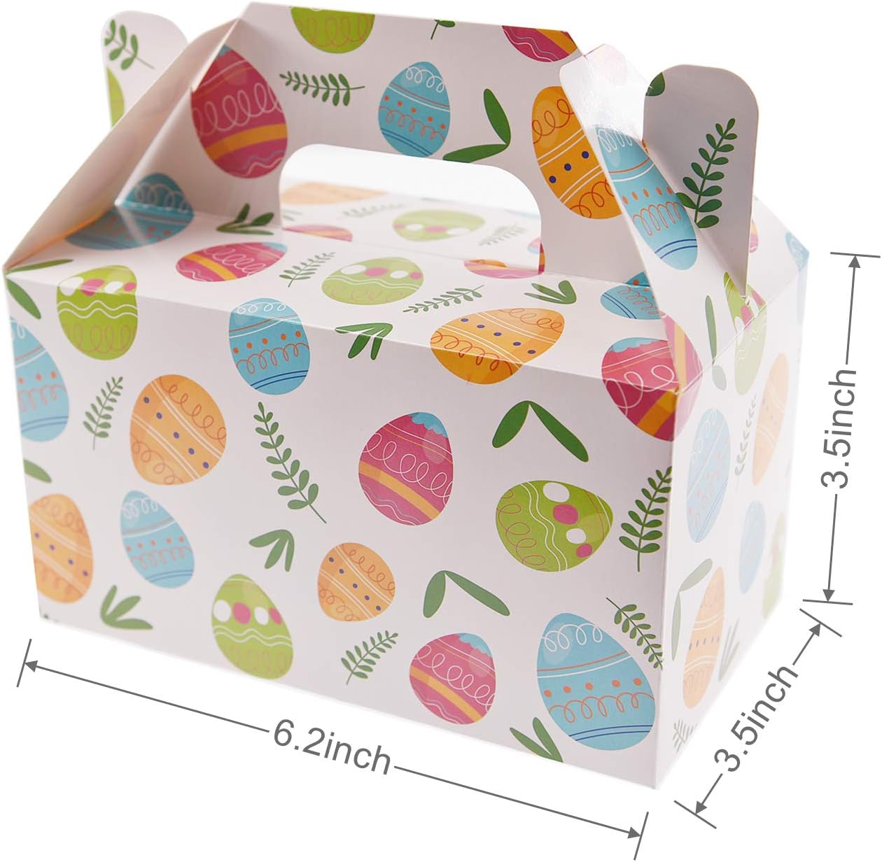 Eavotoy 12 Pack Easter Decorative Gift Treat Boxes - 6.2 x 3.5 x 3.5 inch Egg Bunny Chicken Colorful Bag Paper Box for Easter Basket Stuffers Party Favor Gifts