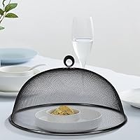 Vista 3 de HEMOTON Cubierta de malla para alimentos, de acero inoxidable, cúpula de malla, cubierta de alimentos, tienda de campaña de malla redonda