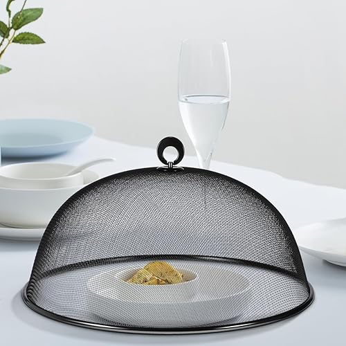 Miniatura 3 de HEMOTON Cubierta de malla para alimentos, de acero inoxidable, cúpula de malla, cubierta de alimentos, tienda de campaña de malla redonda para