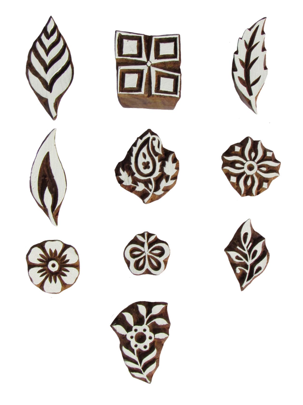 ANHANDICRAFTS Wooden Printing Stamp Block Hand-Carved (1 to 1.5 inch) -Set of 10 pcs (B07J43HF98) Amazon Price History, Amazon Price Tracker