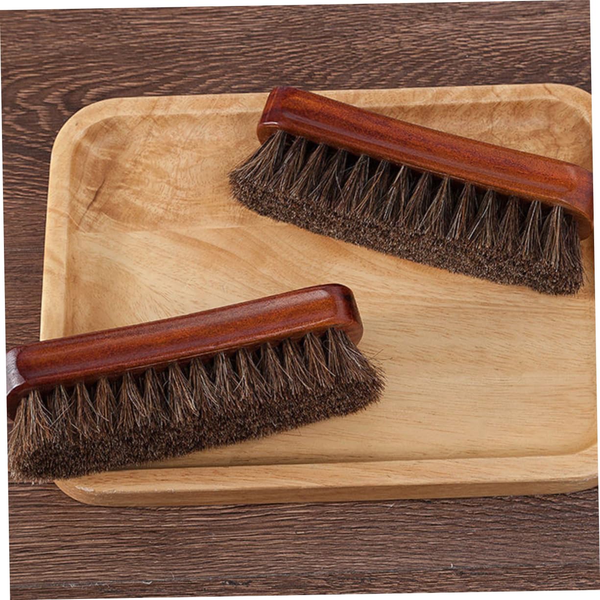 FRCOLOR Cepillo De Madera para Limpieza De Pelo De Caballo Cepillo para Zapatos para Pulir De Cerdas para Limpiar Zapatos Kit para El Cuidado De 2 Piezas x 4