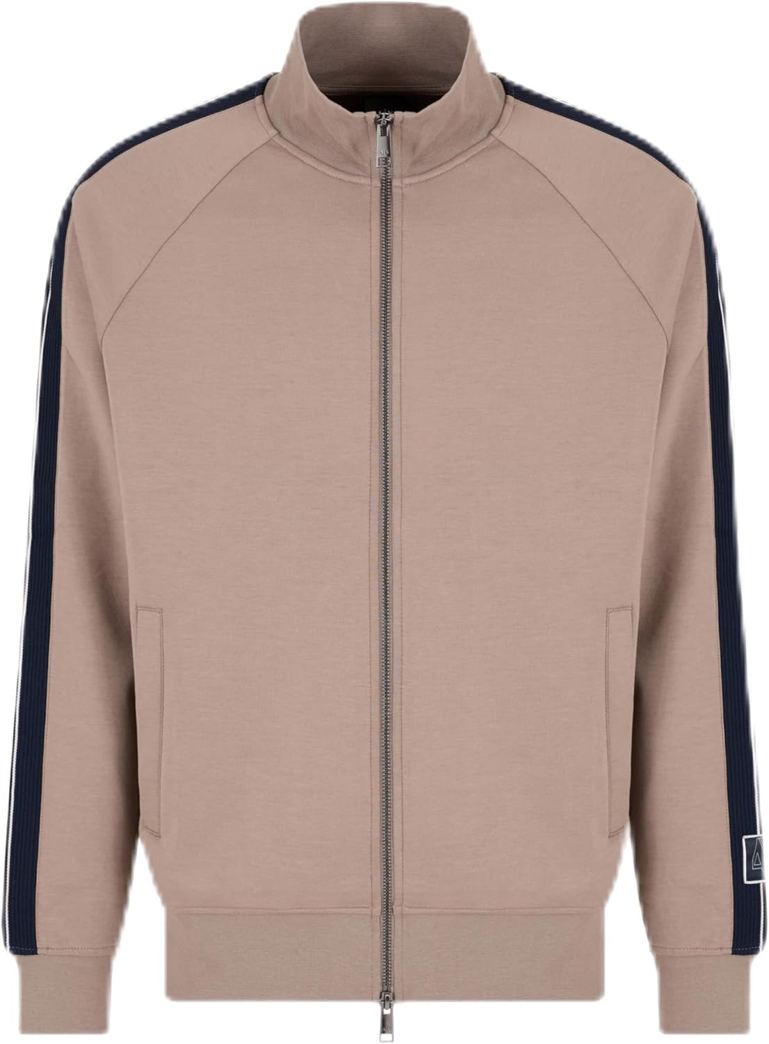 Armani Exchange Men's Line Logo Stretch Bonded Cotton Zip Up Sweatshirt