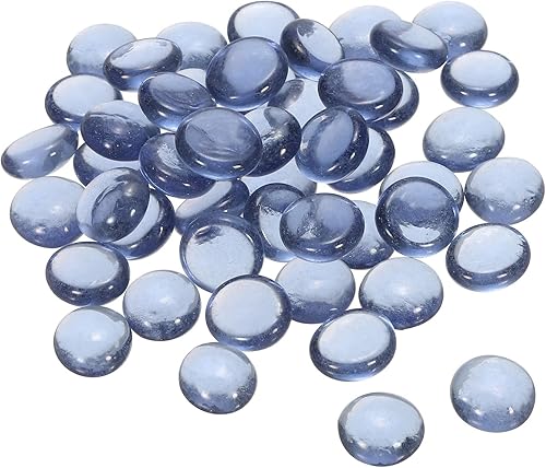 MECCANIXITY Canicas decorativas de vidrio plano de 0.669-0.748 in, cuentas de relleno de jarrón de rocas, guijarros grises para decoración de mesa