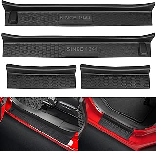 SUPAREE Black Rubber Door Sill Guards with '1941' Logo for 4-Door Jeep JLU/JT (2018-2025)