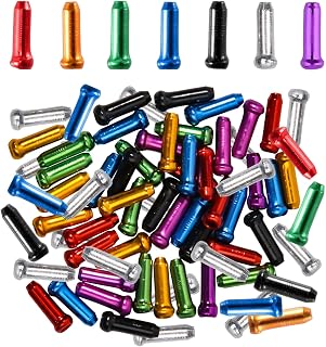48PCS Bike Brake Cable End Cap Crimps, Cable End Tips for Road Mountain Bicycle, Colorful