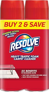 Resolve Dual Pack High Traffic Carpet Foam, 44 oz 2 Cans x 22 oz, Cleans Freshens Softens & Removes Stains
