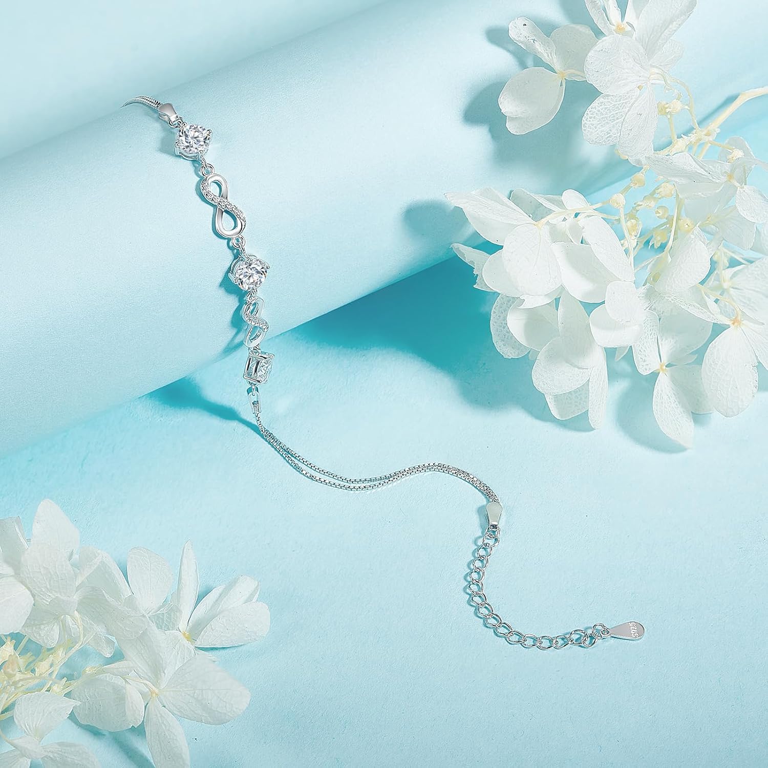 Moissanite Bracelet, 1.5CT Infinity Love Lab Created Diamond Bracelet, 18K Gold Plated Sterling Silver Bracelets for Women, Jewellery Gift for Women Mom Her, GRA Certified - Image 3