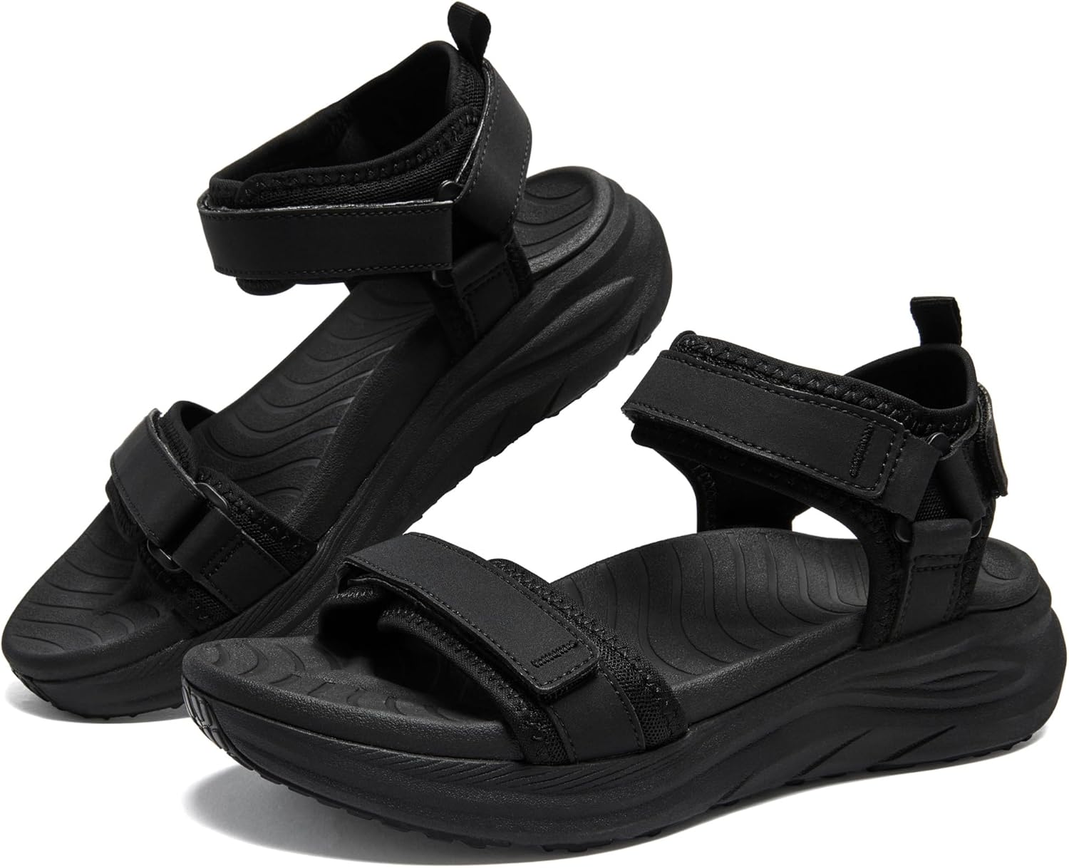 Walking Sandals Women Arch Support Orthopedic for Plantar Fasciitis Recovery, Comfort Hiking Sandals Adjustable Strap Non-Slip 2" Cushioned Summer Outdoor Sport Travel