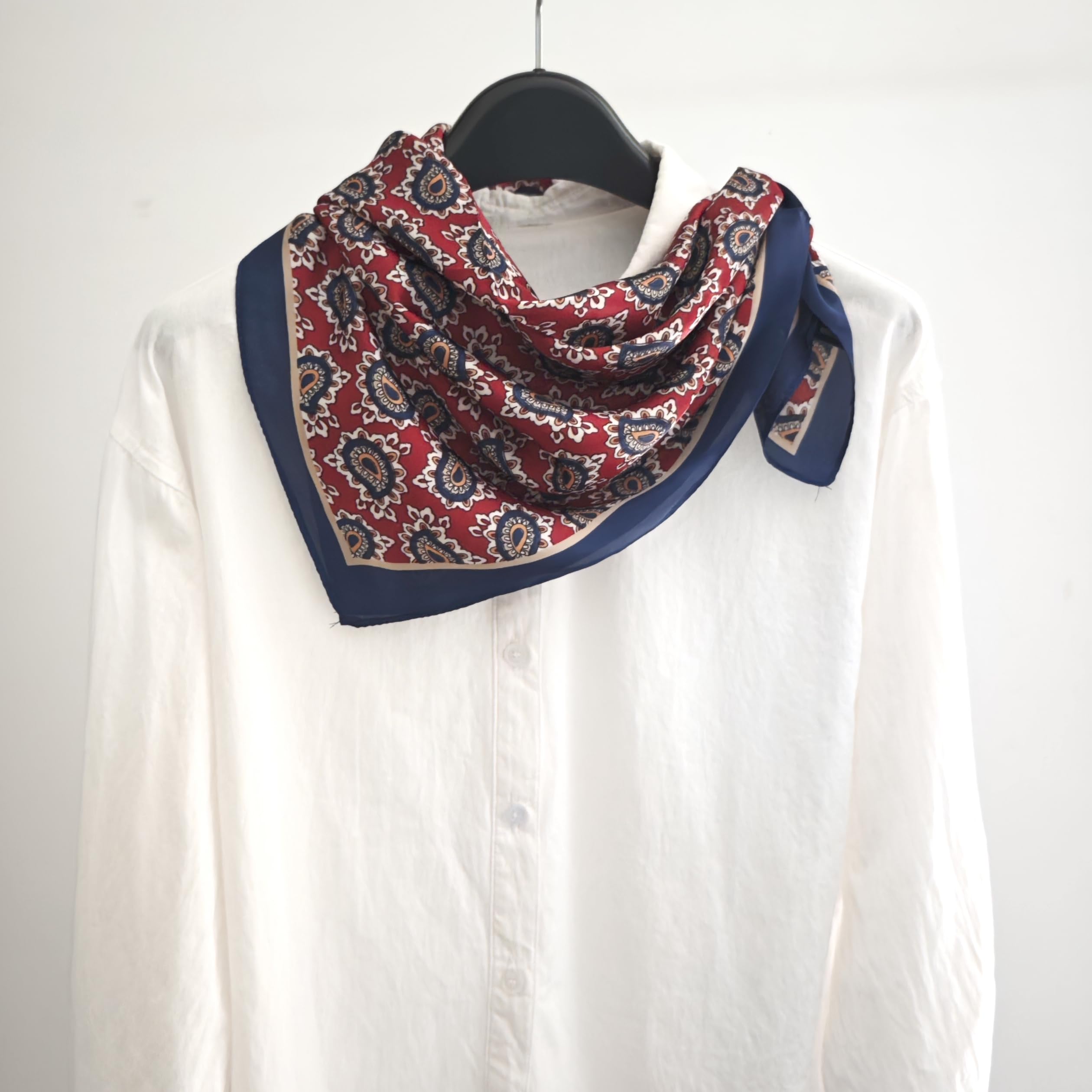 GIMIRO Kobiety 70 x 70 cm szalik symulowany jedwabny kwiaty szalik krawat pepitka bandana