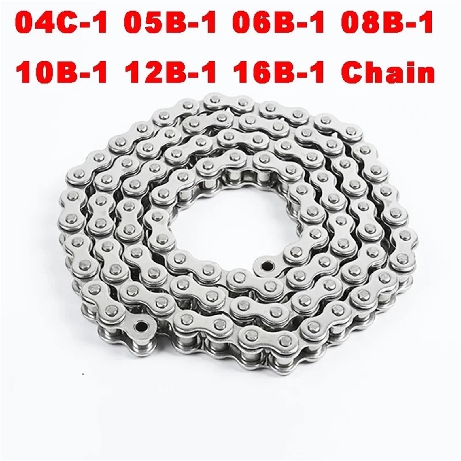 Rollenkette Aus Kohlenstoffstahl 1,5 m lange Rollenantriebskette aus Edelstahl 304 mit Verbindungsschnalle, industrielle Übertragungskette 04C, 05B, 06B, 08B, 10B, 12B, 16B(1.5M Chain,04B-1)