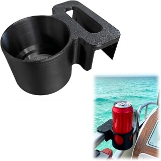 Pontoon Boat Cup Holder for Rail Mount,Press Fit Drink Holder with No Drill