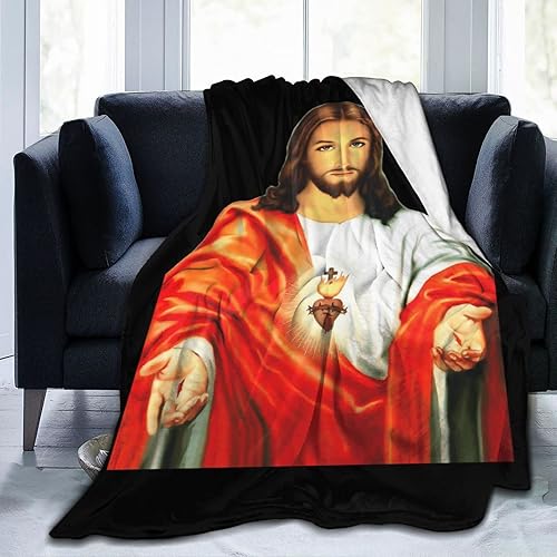 Miniatura 3 de Manta de franela ultrasuave del Sagrado Corazón de Jesús para habitación, manta de franela cálida