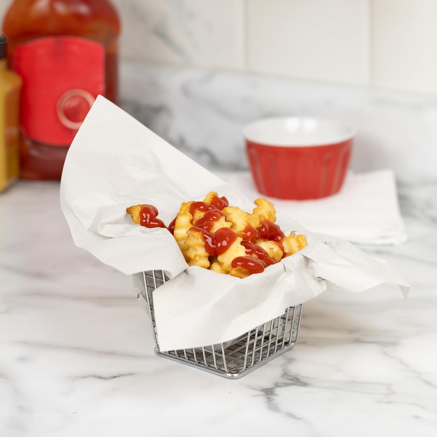 Grease Proof Basket Liner Deli Sheets (White, 12"x12" - 100ct)