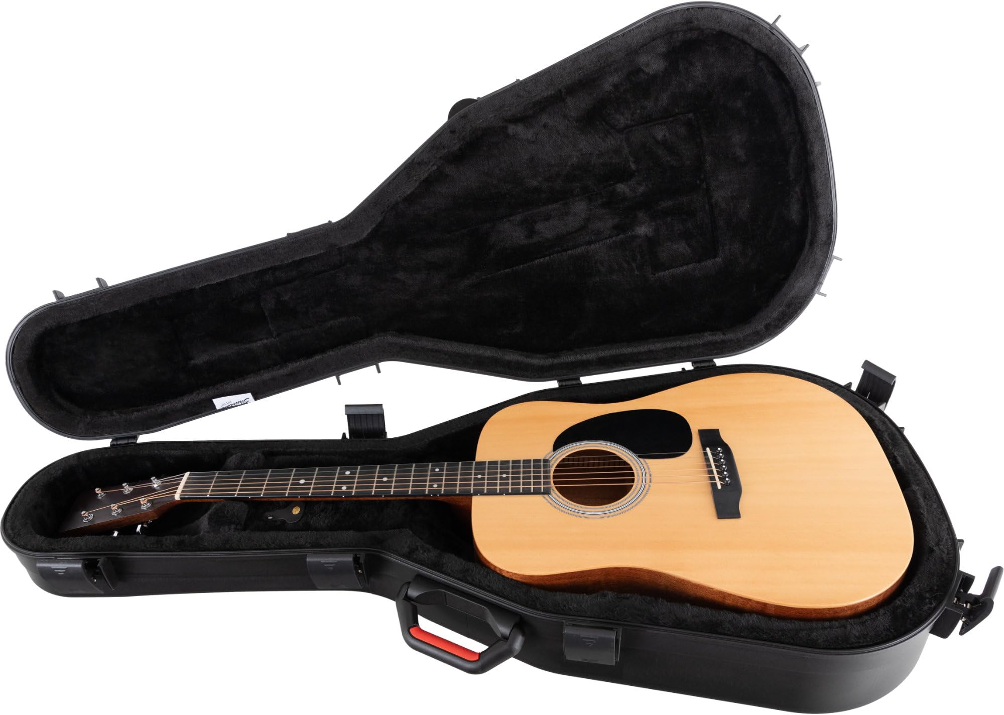 Shaman WGPC-4122BK Westerngitarren Case - Aus stabilem Polypropylen - mit schwarzem Plüsch ausgekleidet - 6 Schnappschlösser - Passend für alle gängigen Gitarren-Größen bis 16,5" Breite - Schwarz