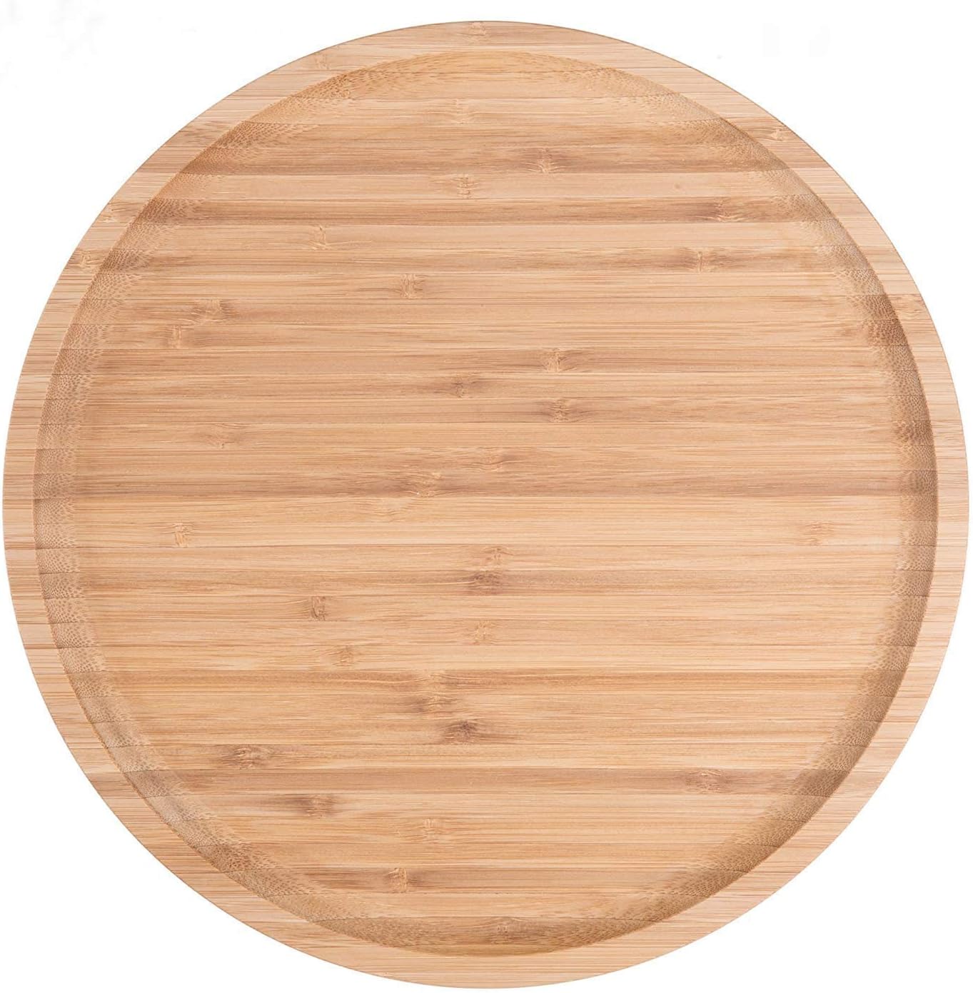 2-Pack Bamboo Round Plates ,12 Inches Cheese Plates Coffee Tea Serving Tray Fruit platters Party Dinner Plates Sour Candy Tray