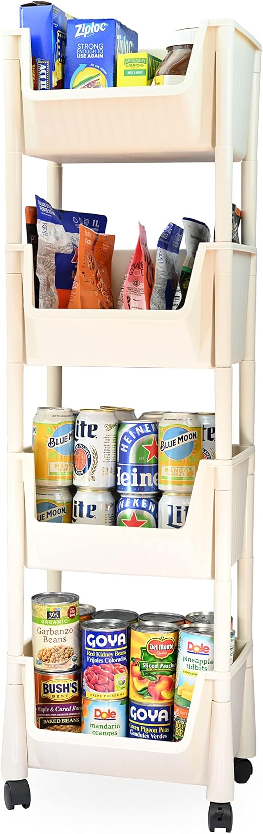 Skywin Stackable Plastic Storage Bins 4Tier Extra Large