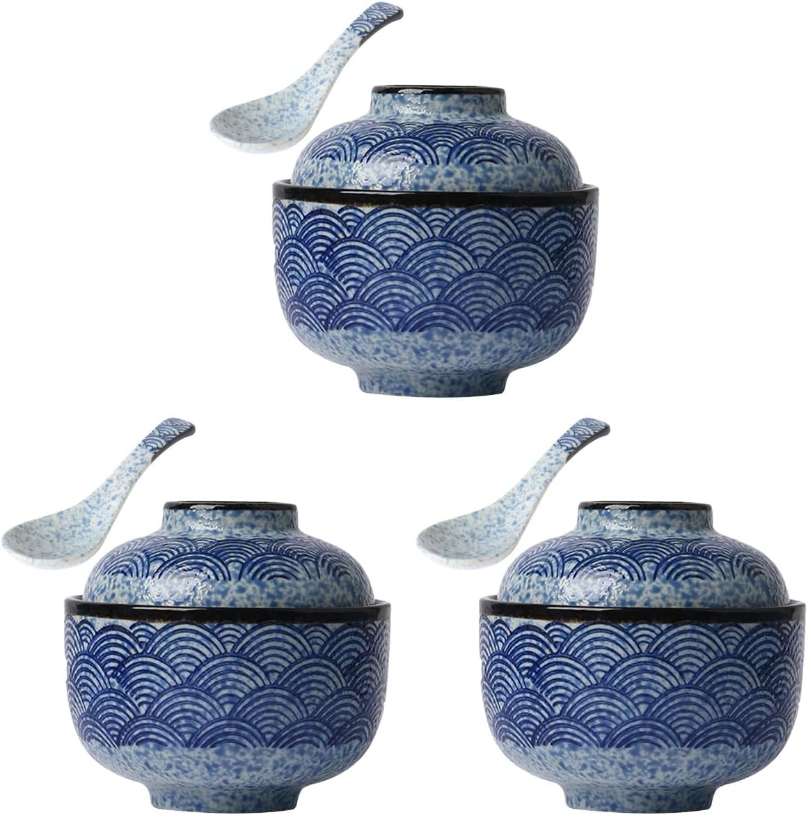 BESTOYARD 3 Sets Ceramic Stew Pot Small Steam Bowl Japanese