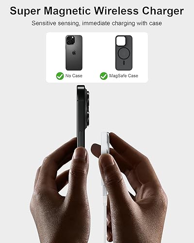 Miniatura 6 de Cargador Mag-Safe, cargador inalámbrico magnético 3 en 1, almohadilla de carga rápida para iPhone 17 Pro Air 16e 16 15 Pro 14 13 12, Apple Watch