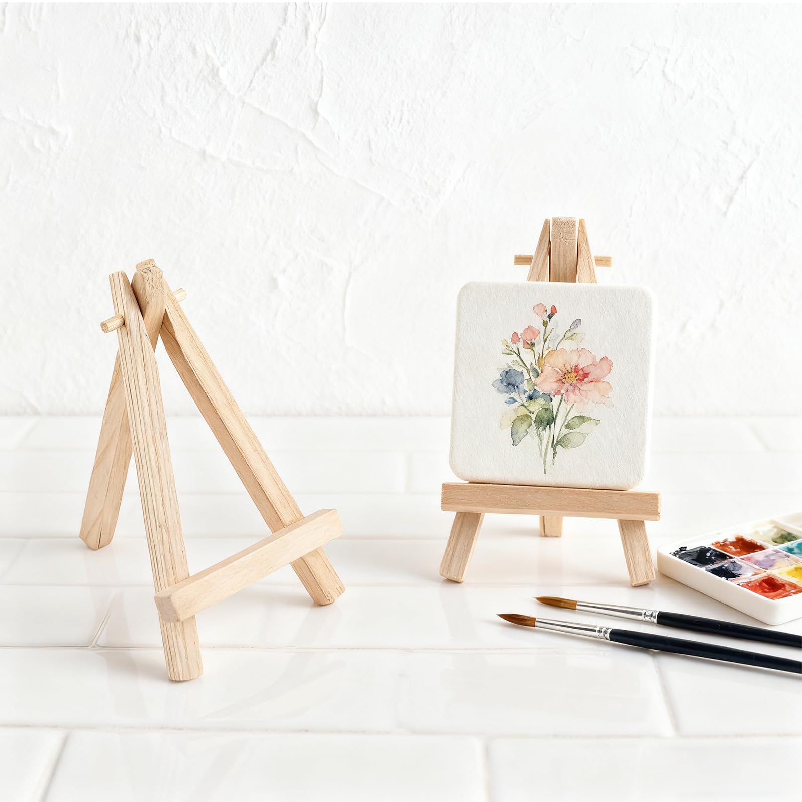 100 sztuk mini drewnianych sztalug, 13 cm, małe drewniane płócienne sztalugi ekspozycyjne, rzemiosło, statyw, malarstwo, sztalugi stołowe, do rzemiosła artystycznego, wizytówek, zdjęć, prezentów