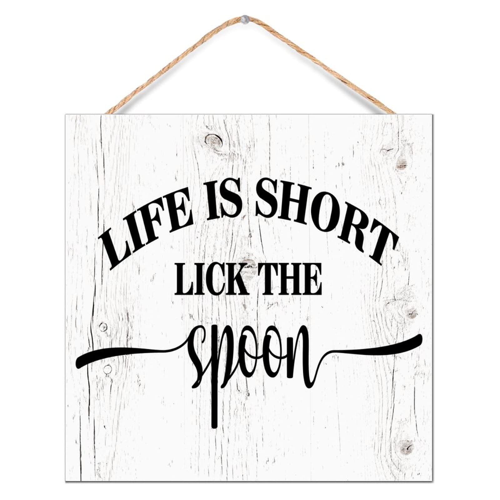 Plaque murale en bois « Life Is Short » pour une maison pleine de bonheur